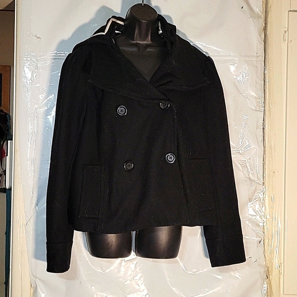 Old Navy Jackets & Blazers - OLD NAVY Women’s Pea Coat Double Breasted Cropped Wool Black Plus Size XXL
